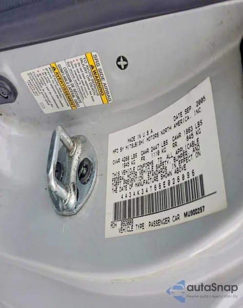 2006 Mitsubishi Eclipse Gt из США, поврежденный, VIN 4A3AK34T66E026096